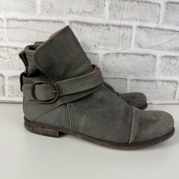 P. Monjo Lexi Ankle Boots EUR 38 Womens Size 7.5 Gray Suede Leather Pull on - Picture 3 of 9